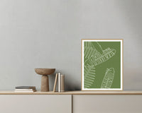 Olive Grove Tropical Wall Art Print – Signed Limited Edition Giclée | Modern Gallery Decor — Grey wall with bowl