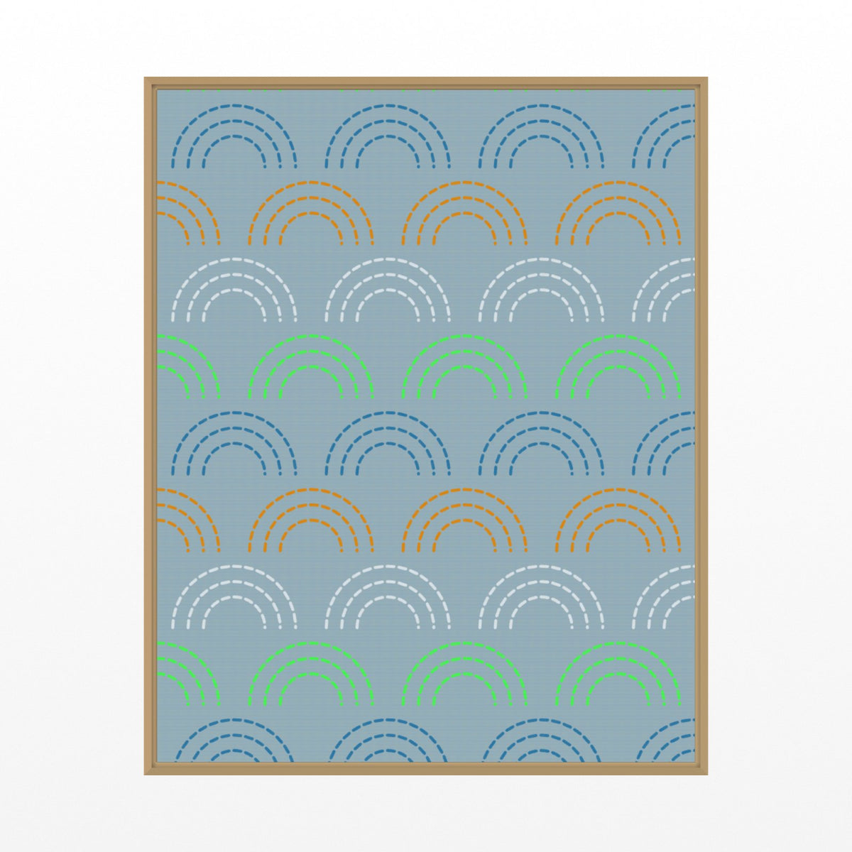 Pale Gold & Blue Haze Ombré Gradient – Signed 50-Edition Giclée Print for Gallery Walls — Floating natural frame