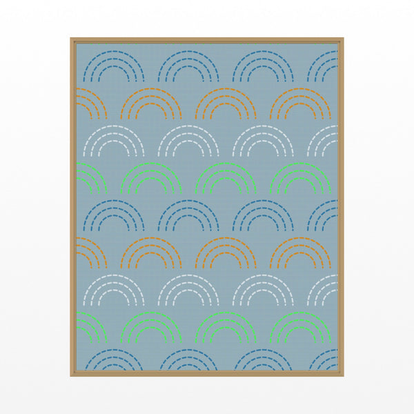 Pale Gold & Blue Haze Ombré Gradient – Signed 50-Edition Giclée Print for Gallery Walls — Floating natural frame