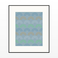 Pale Gold & Blue Haze Ombré Gradient – Signed 50-Edition Giclée Print for Gallery Walls — Black gallery mat