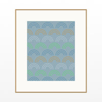 Pale Gold & Blue Haze Ombré Gradient – Signed 50-Edition Giclée Print for Gallery Walls — Natural gallery mat