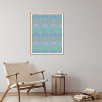 Pale Gold & Blue Haze Ombré Gradient – Signed 50-Edition Giclée Print for Gallery Walls — Reading nook