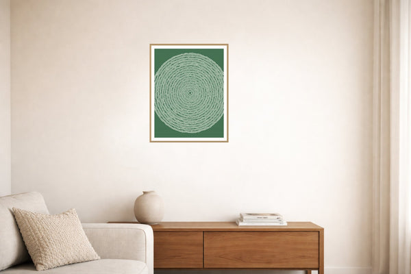 Palm Shadow Geometric Wall Art Print – Signed Limited Edition Giclée | Modern Gallery Decor — Living room lifestyle