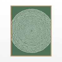 Palm Shadow Geometric Wall Art Print – Signed Limited Edition Giclée | Modern Gallery Decor — Floating natural frame