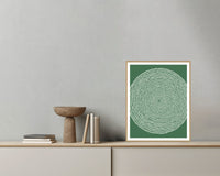 Palm Shadow Geometric Wall Art Print – Signed Limited Edition Giclée | Modern Gallery Decor — Grey wall with bowl