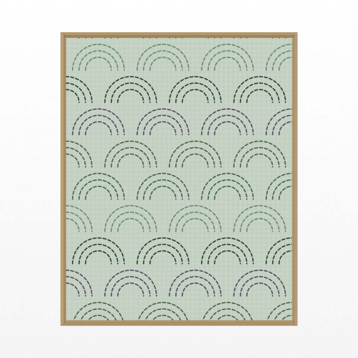 Palm Shadow Ombré Gradient – Signed 50-Edition Giclée Print for Gallery Walls — Floating natural frame