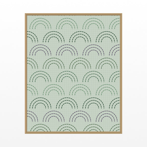 Palm Shadow Ombré Gradient – Signed 50-Edition Giclée Print for Gallery Walls — Floating natural frame