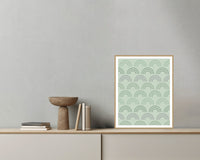 Palm Shadow Ombré Gradient – Signed 50-Edition Giclée Print for Gallery Walls — Grey wall with bowl