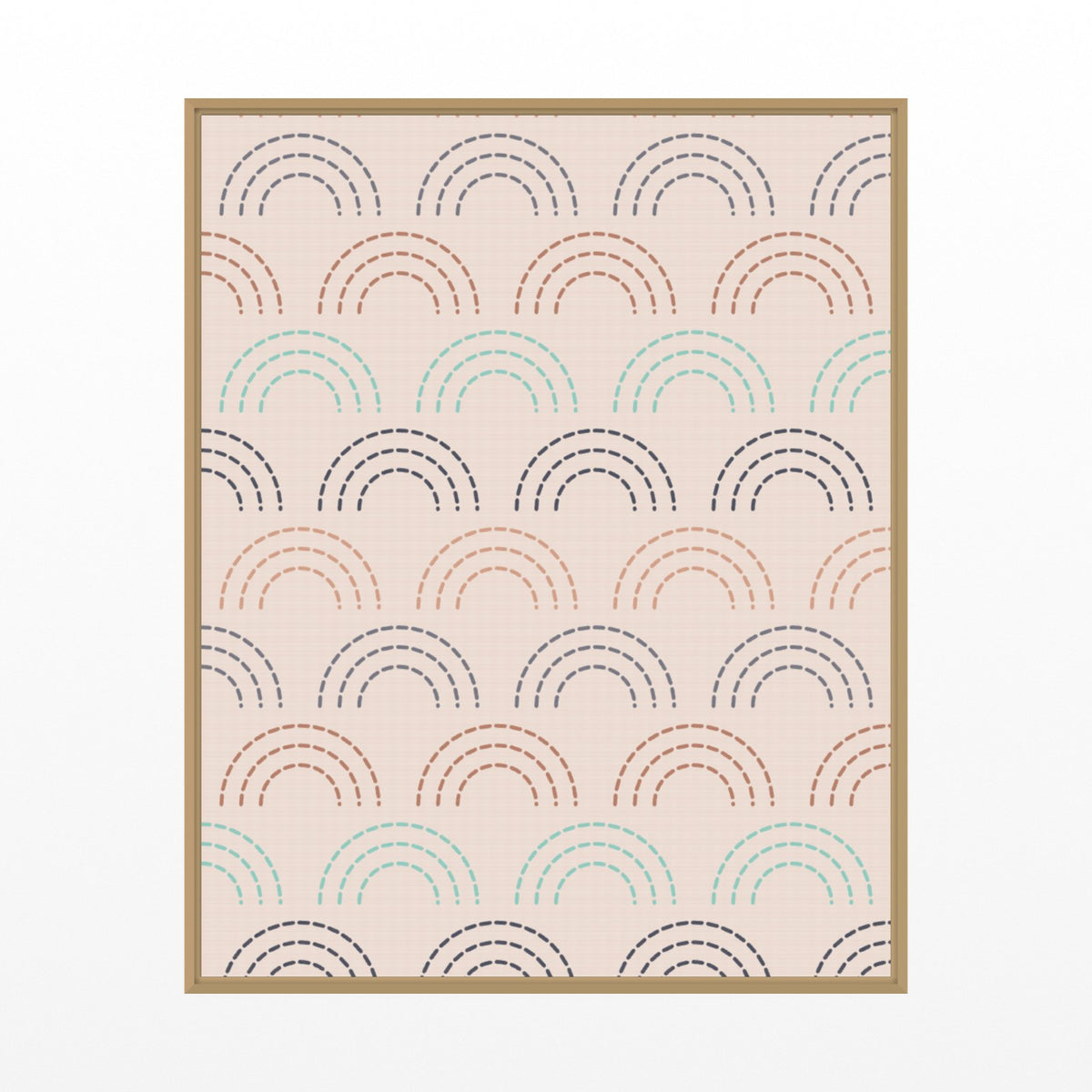 Peach & Concrete Ombré Gradient – Signed 50-Edition Giclée Print for Gallery Walls — Floating natural frame