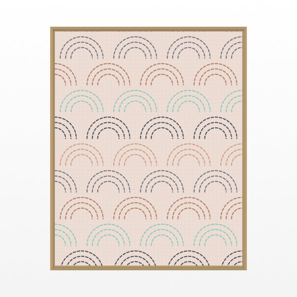 Peach & Concrete Ombré Gradient – Signed 50-Edition Giclée Print for Gallery Walls — Floating natural frame