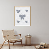 Platinum Silver Butterfly Wall Art Print – Signed Limited Edition Giclée | Modern Gallery Decor — Reading nook