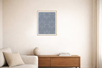 Platinum Silver Moroccan Tile Printable Wall Art  — Living room lifestyle