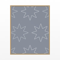 Platinum Silver Moroccan Tile Printable Wall Art  — Floating natural frame