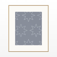 Platinum Silver Moroccan Tile Printable Wall Art  — Natural gallery mat