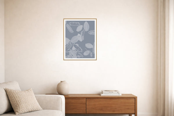Platinum Silver Tropical – Signed 50-Edition Giclée Print for Gallery Walls — Living room lifestyle