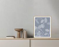 Platinum Silver Tropical – Signed 50-Edition Giclée Print for Gallery Walls — Grey wall with bowl