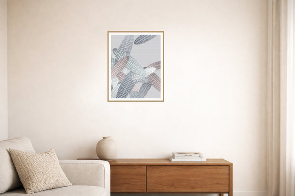 Platinum Silver Tropical Wall Art Print – Signed Limited Edition Giclée | Modern Gallery Decor — Living room lifestyle