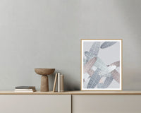 Platinum Silver Tropical Wall Art Print – Signed Limited Edition Giclée | Modern Gallery Decor — Grey wall with bowl