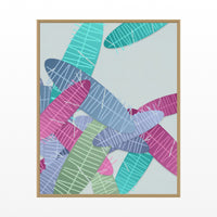 Rainbow Tropical Wall Art Print – Signed Limited Edition Giclée | Modern Gallery Decor — Floating natural frame