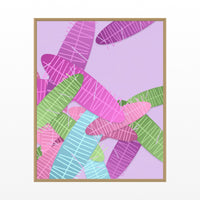 Rainbow Tropical Wall Art Print – Signed Limited Edition Giclée | Modern Gallery Decor — Floating natural frame
