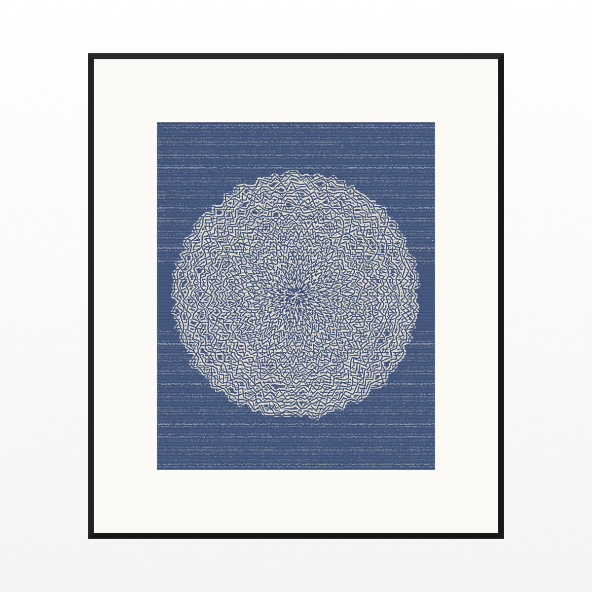 Raw Denim Linear Wall Art Print – Signed Limited Edition Giclée | Modern Gallery Decor — Black gallery mat