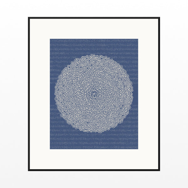 Raw Denim Linear Wall Art Print – Signed Limited Edition Giclée | Modern Gallery Decor — Black gallery mat