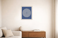 Raw Denim Linear Wall Art Print – Signed Limited Edition Giclée | Modern Gallery Decor — Living room lifestyle
