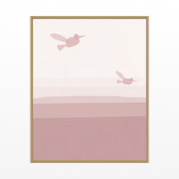 Rose Dust Hummingbird Printable Wall Art – Limited Edition Giclée Art Print | Instant Digital Download — Floating natural frame