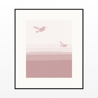 Rose Dust Hummingbird Printable Wall Art – Limited Edition Giclée Art Print | Instant Digital Download — Black gallery mat