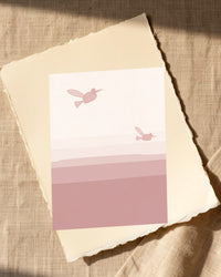 Rose Dust Hummingbird Printable Wall Art – Limited Edition Giclée Art Print | Instant Digital Download — Paper/edge detail