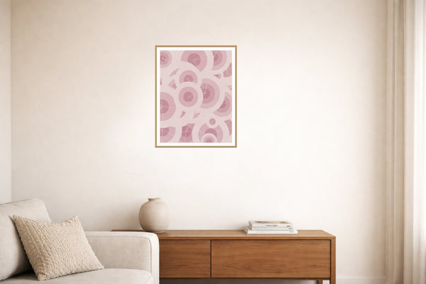 Rose Graphite Adire – Signed 50-Edition Giclée Print for Gallery Walls — Living room lifestyle
