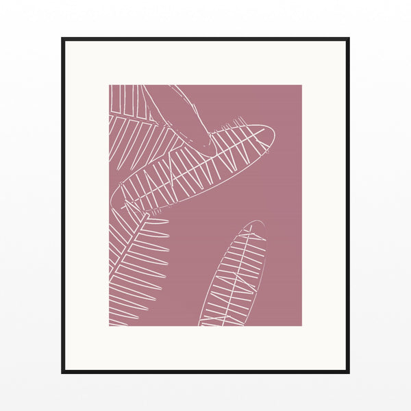 Rose Graphite Tropical Wall Art Print – Signed Limited Edition Giclée | Modern Gallery Decor — Black gallery mat