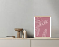 Rose Graphite Tropical Wall Art Print – Signed Limited Edition Giclée | Modern Gallery Decor — Grey wall with bowl