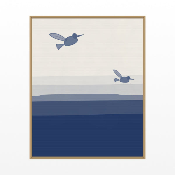 Rothko Cobalt Hummingbird Printable Wall Art – Limited Edition Giclée Art Print | Instant Digital Download — Floating natural frame