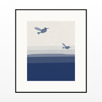 Rothko Cobalt Hummingbird Printable Wall Art – Limited Edition Giclée Art Print | Instant Digital Download — Black gallery mat