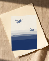 Rothko Cobalt Hummingbird Printable Wall Art – Limited Edition Giclée Art Print | Instant Digital Download — Paper/edge detail