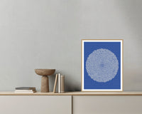 Rothko Cobalt Linear Wall Art Print – Signed Limited Edition Giclée | Modern Gallery Decor — Grey wall with bowl