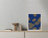 Rothko Cobalt Tropical Wall Art Print – Signed Limited Edition Giclée | Modern Gallery Decor — Grey wall with bowl