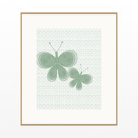 Sage Wash Butterfly Wall Art Print – Signed Limited Edition Giclée | Modern Gallery Decor — Natural gallery mat