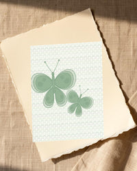 Sage Wash Butterfly Wall Art Print – Signed Limited Edition Giclée | Modern Gallery Decor — Paper/edge detail