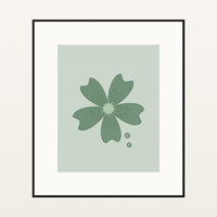 Sage Wash Cherry Blossom Printable Wall Art – Limited Edition Giclée Art Print | Instant Digital Download — Black gallery mat
