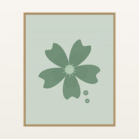 Sage Wash Cherry Blossom Printable Wall Art – Limited Edition Giclée Art Print | Instant Digital Download — Floating natural frame