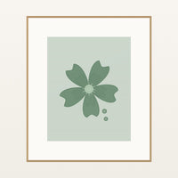 Sage Wash Cherry Blossom Printable Wall Art – Limited Edition Giclée Art Print | Instant Digital Download — Natural gallery mat