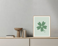 Sage Wash Cherry Blossom Printable Wall Art – Limited Edition Giclée Art Print | Instant Digital Download — Grey wall with bowl