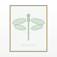 Sage Wash Dragonfly Art Print – Fine Art Giclée Digital Download | Signed 50-Edition — Floating natural frame