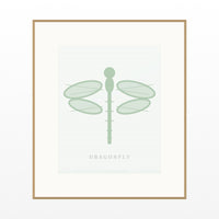 Sage Wash Dragonfly Art Print – Fine Art Giclée Digital Download | Signed 50-Edition — Natural gallery mat