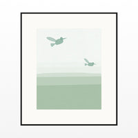 Sage Wash Hummingbird Printable Wall Art – Limited Edition Giclée Art Print | Instant Digital Download — Black gallery mat