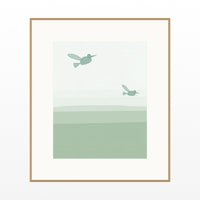 Sage Wash Hummingbird Printable Wall Art – Limited Edition Giclée Art Print | Instant Digital Download — Natural gallery mat