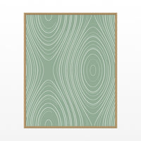 Sage Wash Marble Swirl Art Print – Fine Art Giclée Digital Download | Signed 50-Edition — Floating natural frame