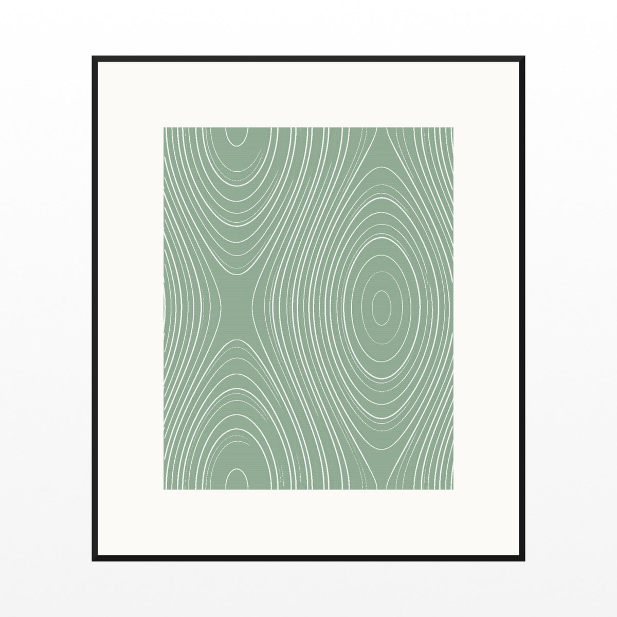 Sage Wash Marble Swirl Art Print – Fine Art Giclée Digital Download | Signed 50-Edition — Black gallery mat